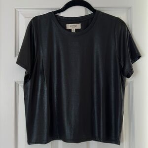 Porridge black shiny tee shirt.